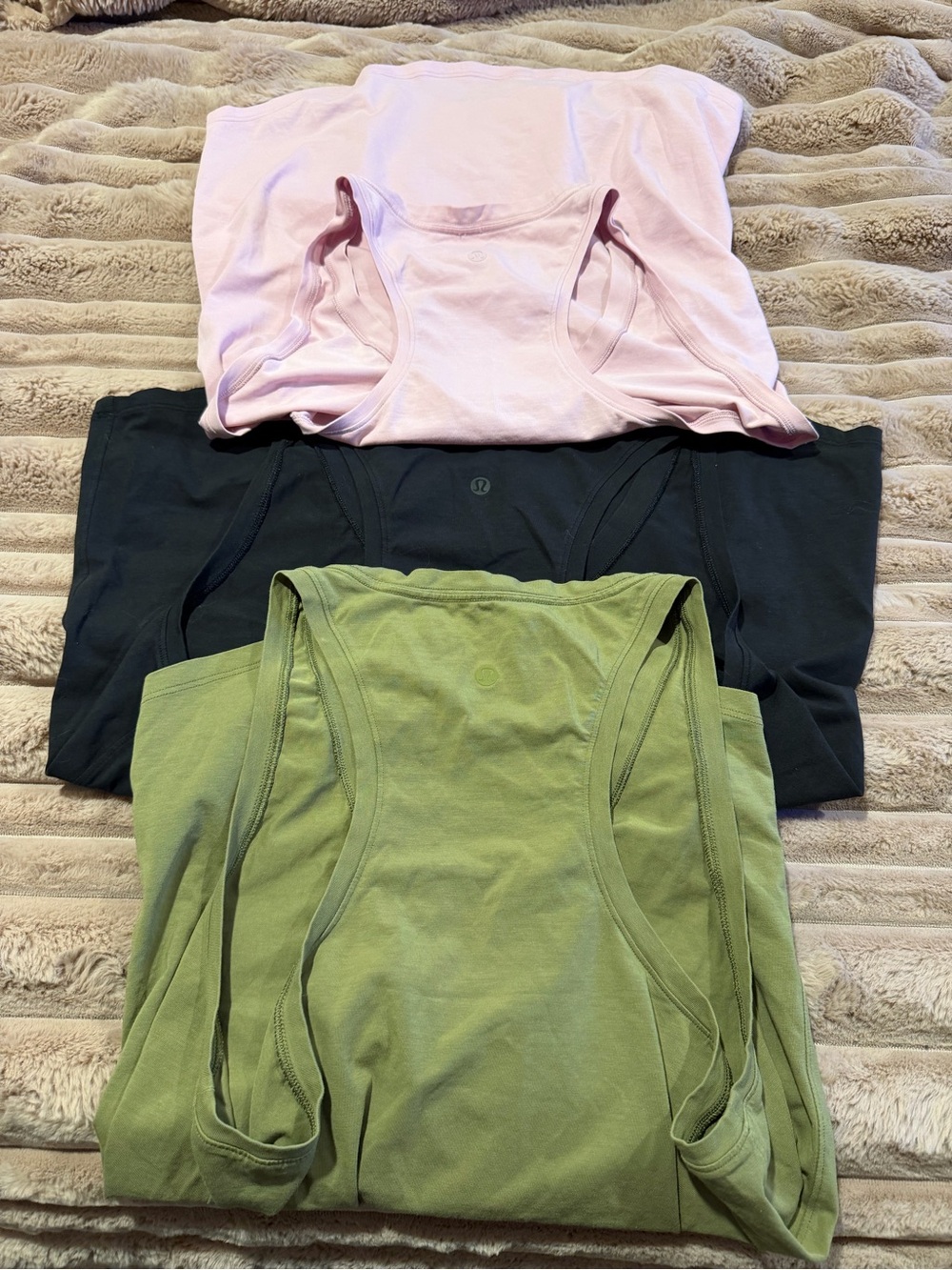lululemon athletica Olive, Pink & Black Racerback Tank Trio - Picture 5 of 8